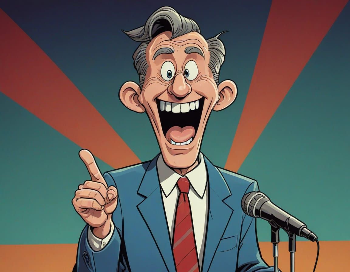 Cartoon Politician Delivers Speech in Looney Tunes Style