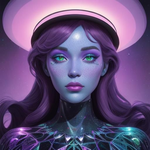 Cute Alien Portrait in Candy Pop Art Style