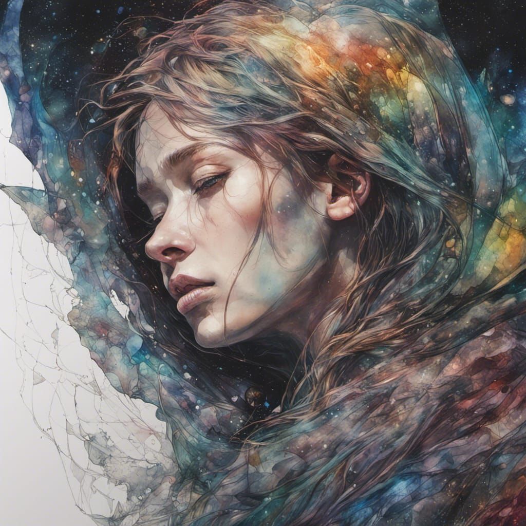 Detailed Rainbowscape in Stained Glass Style