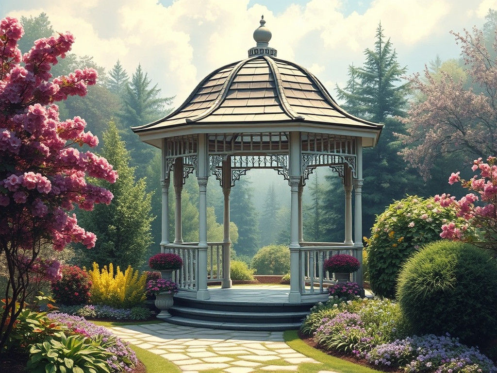Garden Gazebo in Luminist Style