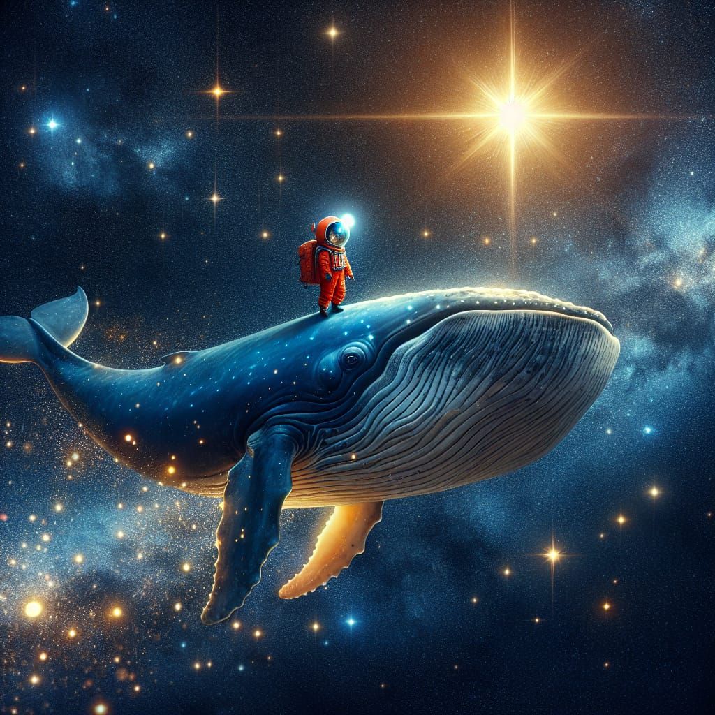 Cosmic Whale Ride: A Girl's Space Adventure