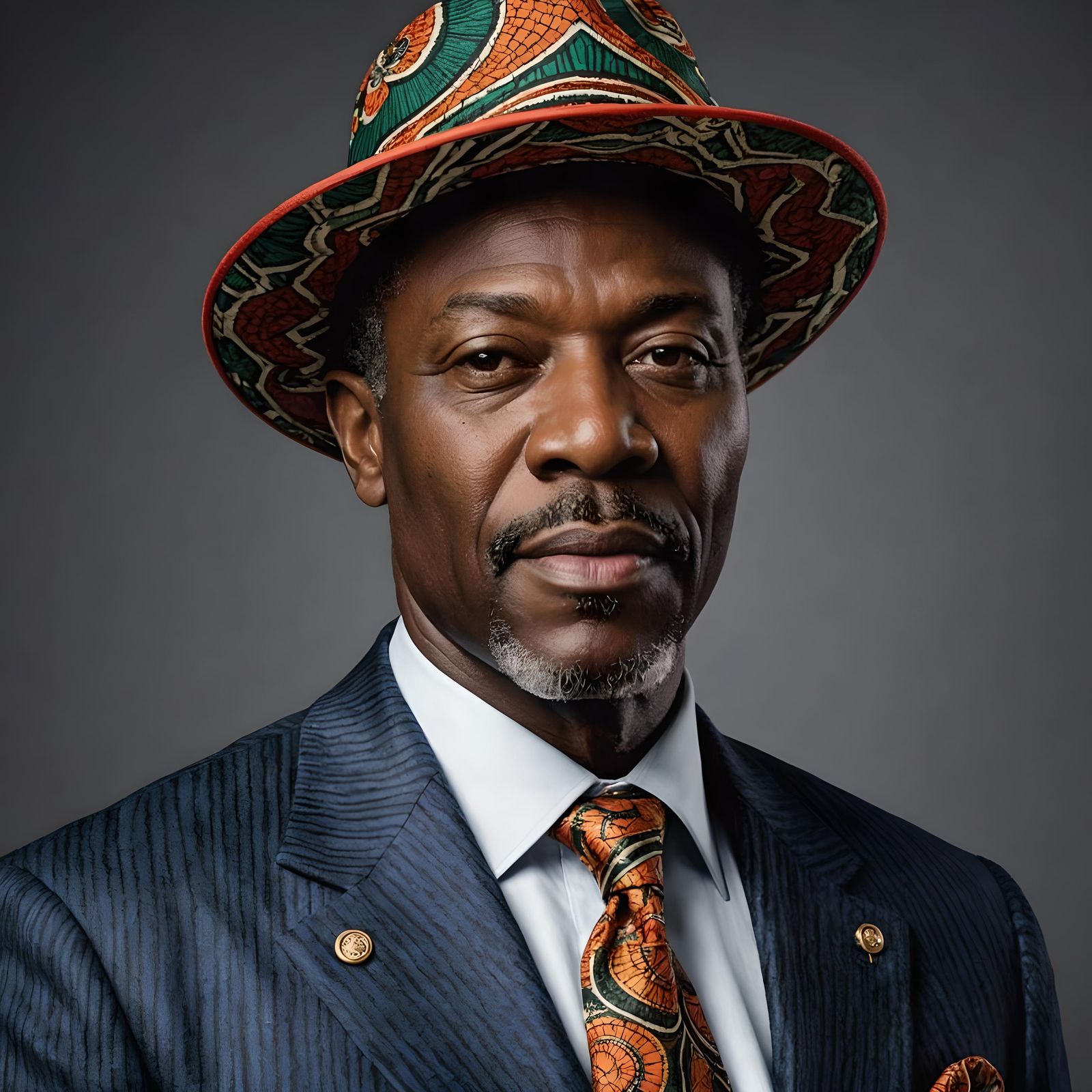 Classy Black Man in Ankara Attire Portrait
