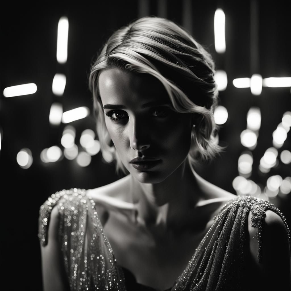 Dramatic Monochromatic Portrait in High Fashion Style