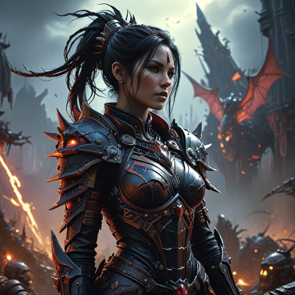 Epic Asian Warrior in Cinematic Film Still Style