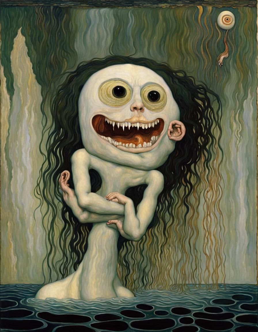 Monster Rising: A Gustav Klimt Inspired Painting