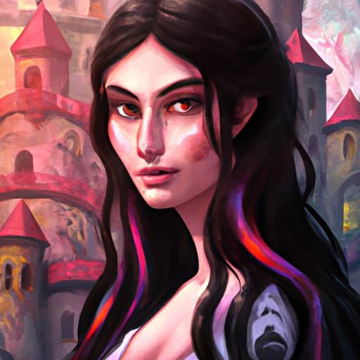 Dark-Haired Woman Portrait in Hyperdetailed Digital Art