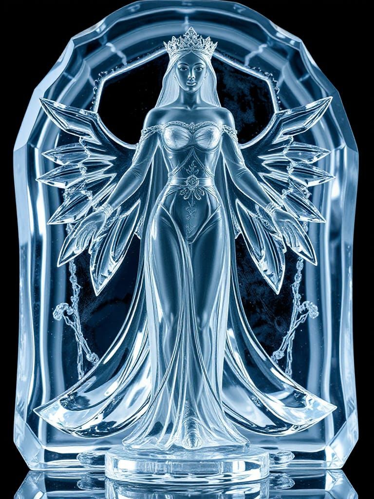 Intricate Crystal Ice Queen Figure