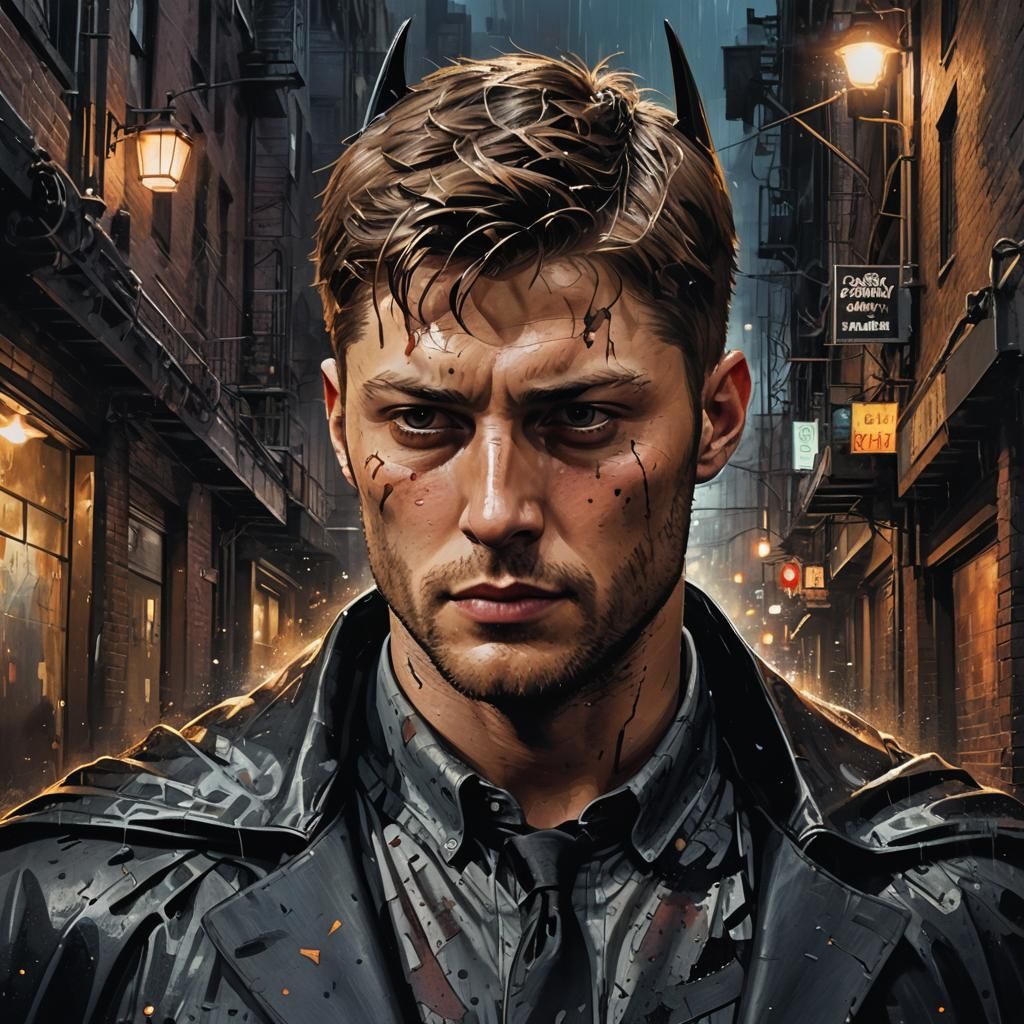 Gritty Batman Concept Art in Gotham Alleyway