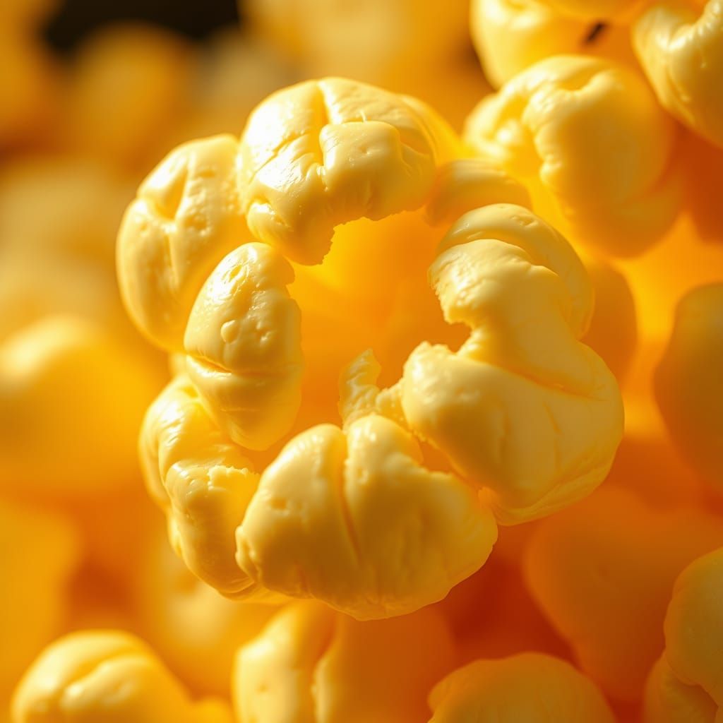 Macro Shot of a Single Popcorn Kernel