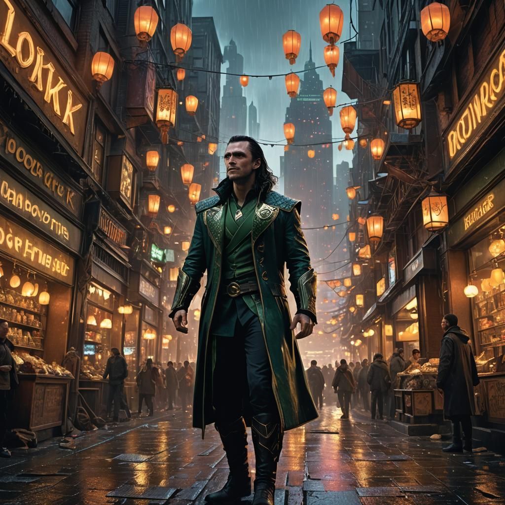 Loki Rackham's Crowded Steampunk Fantasy Storefront