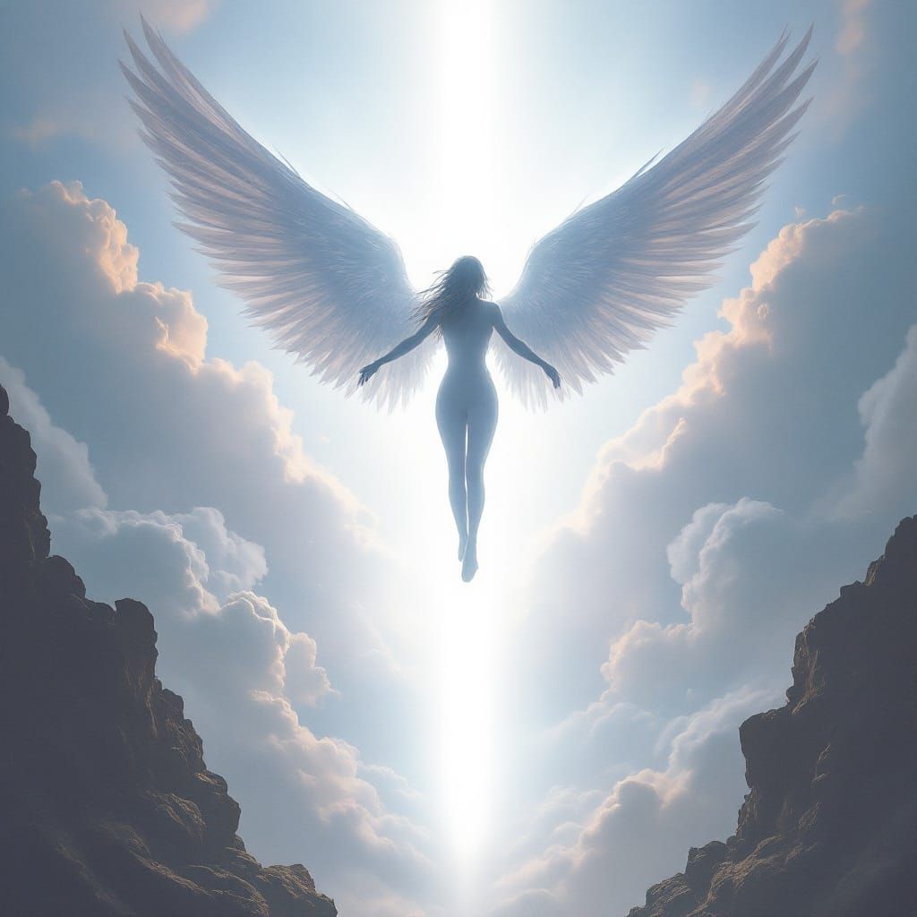 Angel Ascends in Radiant White Light