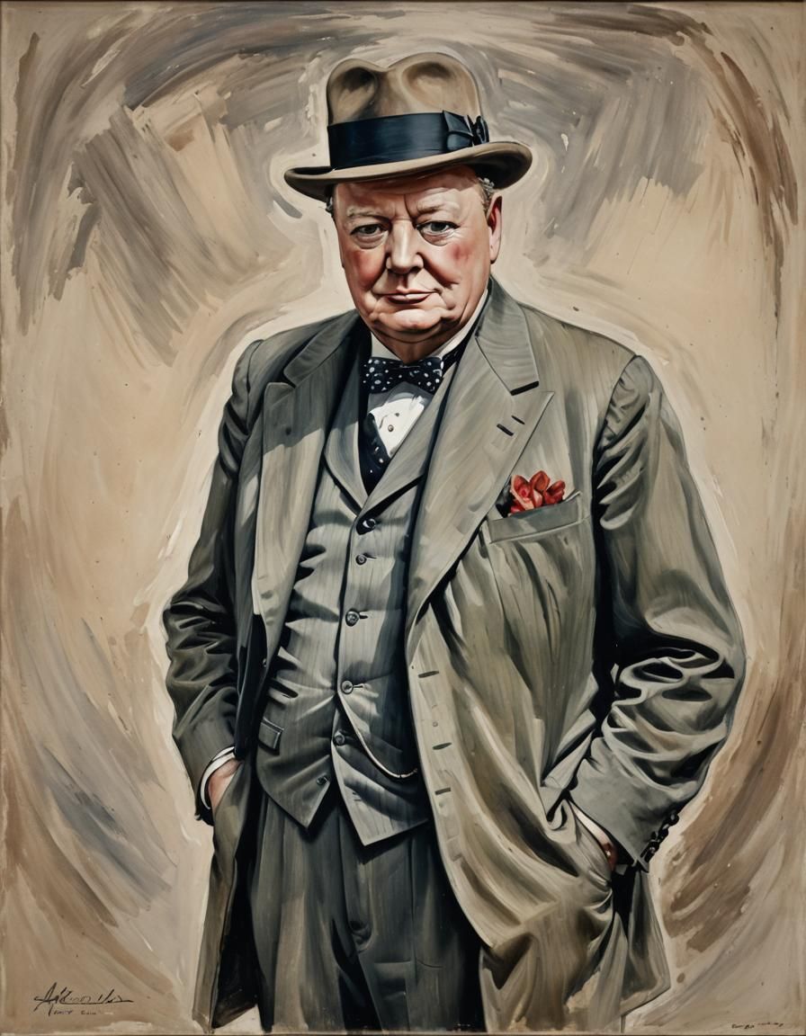 Winston Churchill Portrait: Digital Painting