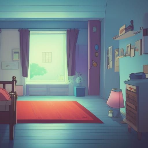 Cozy 90s Anime Bedroom in Ghibli Style