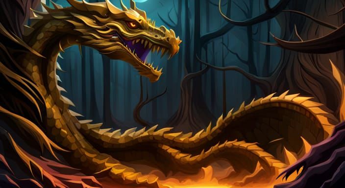 Vines Dragon: Dark Fantasy Concept Art
