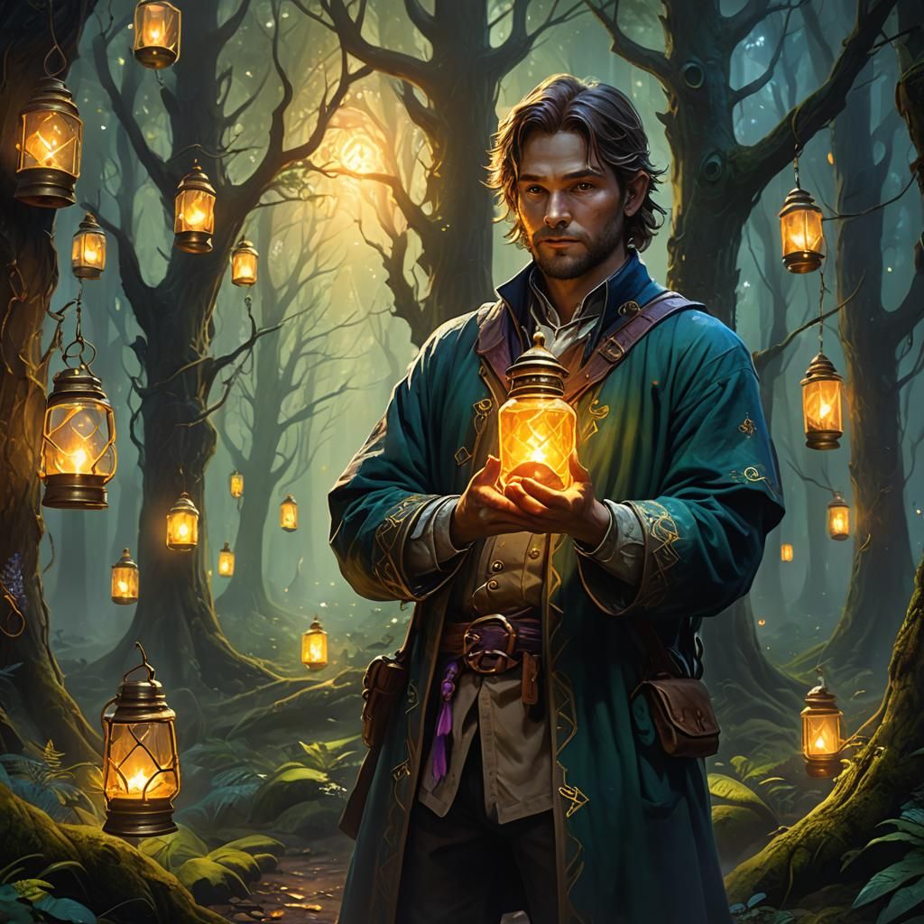 Jeremy Fragnance Potion in Mystical Forest Oil Painting