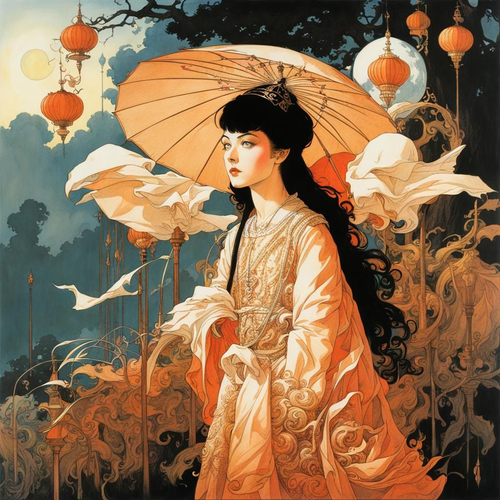 Fantasy Character Portrait in Kaluta Style