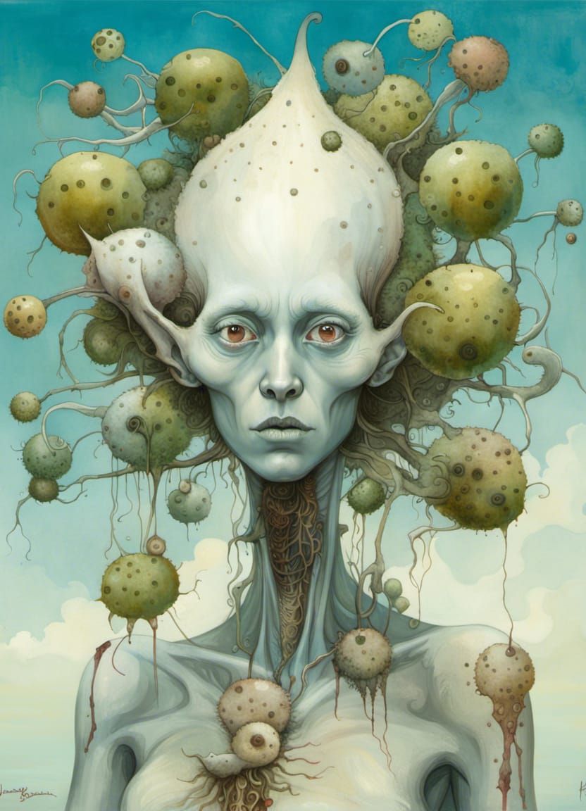 Glowing Fungal Goddess in Decay