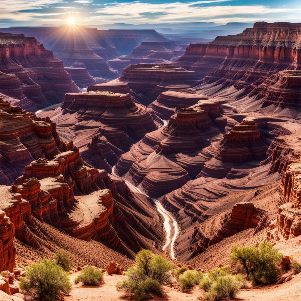 Desert Canyon Bathed in Sunlight