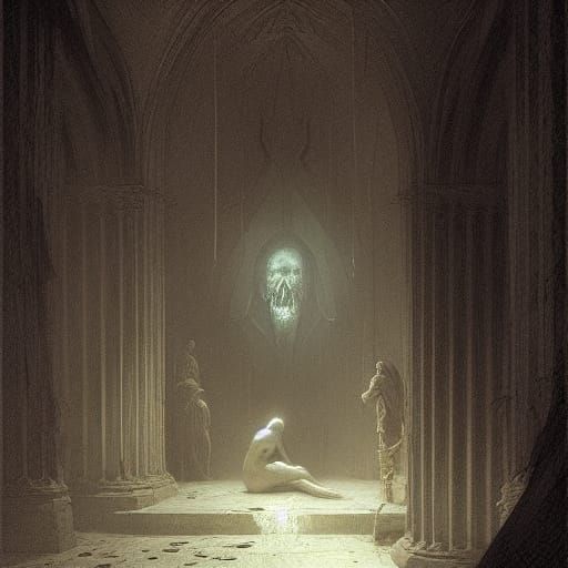 Dark Embrace: Shared Misery in Horror Illustration