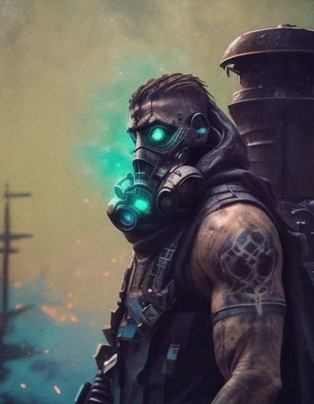 Jedi Warrior Gazing at Nebula in Cyberpunk Style