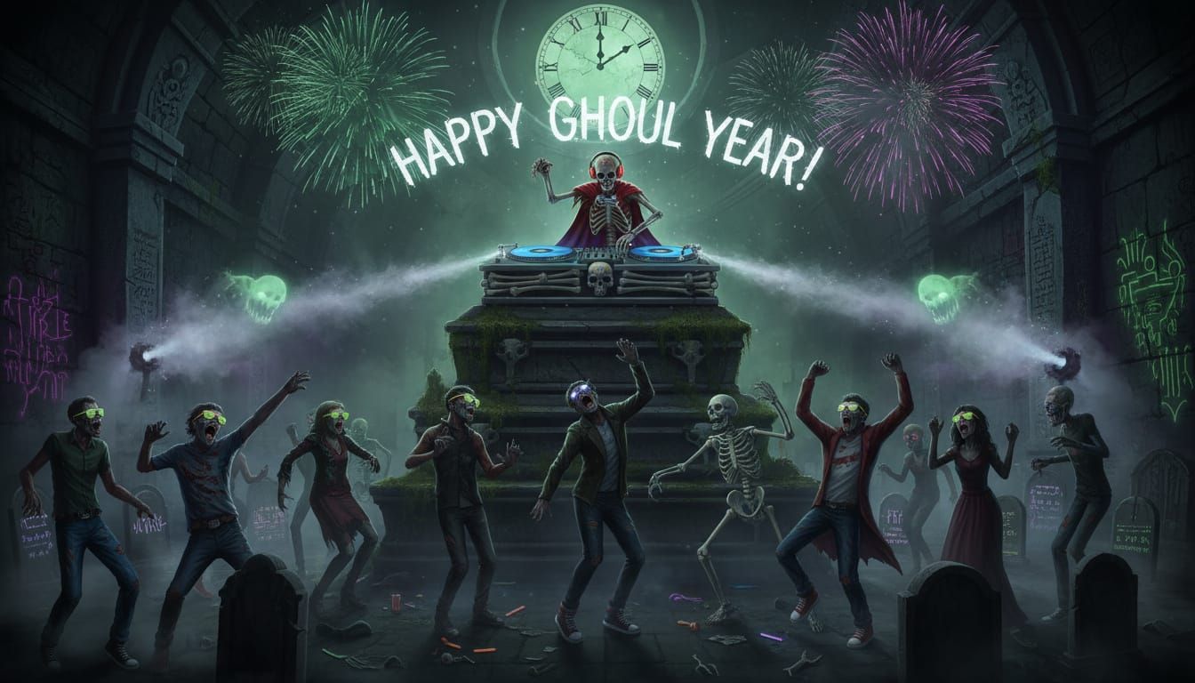 Ghoul Year Celebration: Undead Party in a Graveyard Club