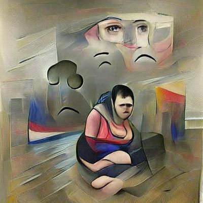 Sad Woman's Face: An AI Generated Image