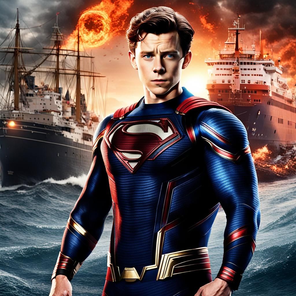 Tom Holland as Superman in Horror Scene