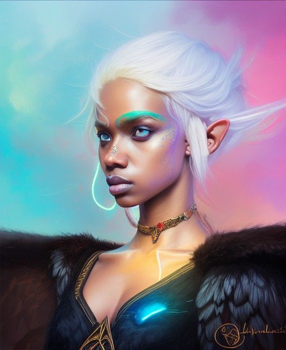 Beautiful African Elf with Yellow Hair