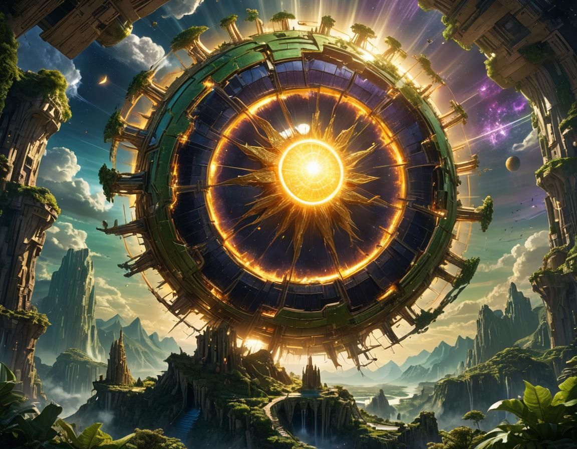 Artificial Sun Illuminates Earth: Fantasy Concept Art
