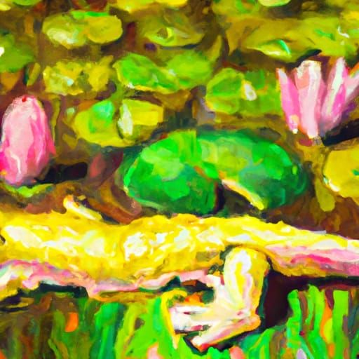 Neo-Impressionist Axolotl Oil Painting