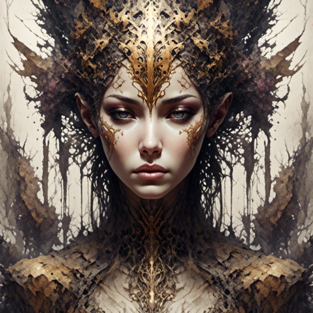 Animated Woodsplash Portrait of a Plump Woman