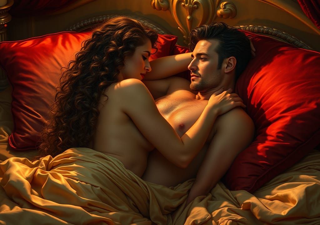 Aphrodite and Ares in Love, Pre-Raphaelite Style