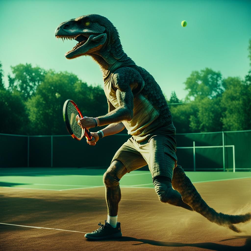 Dramatic Cinematic Tennis Player in Action