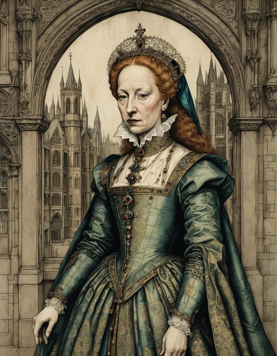 Elizabeth I: Expressive Digital Painting in Abstract Style
