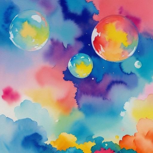 Dream Bubble in Gouache Style Cartoon