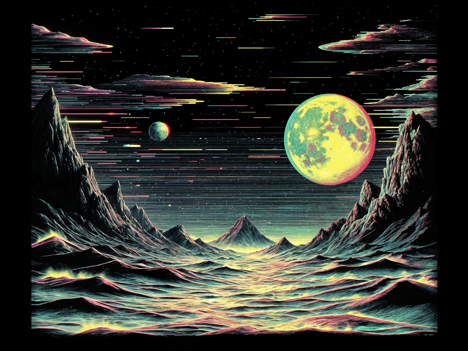 Cosmic Time Warp in Retrofuturistic Holographic Style