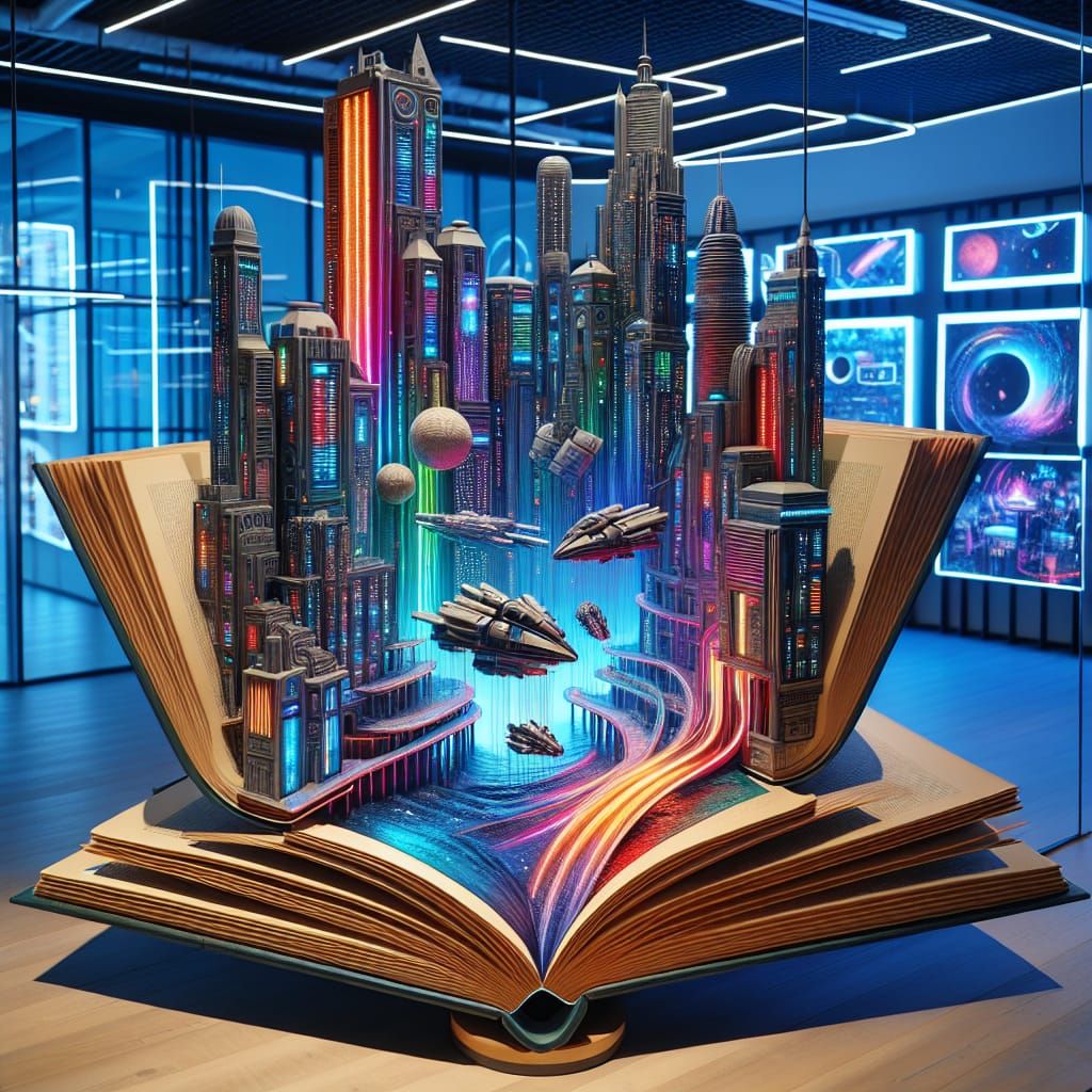 Futuristic City Hidden in Surreal Book Sculpture