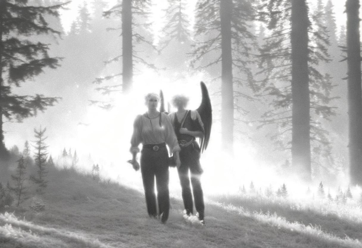 Ethereal Angel in Heavenly Landscape