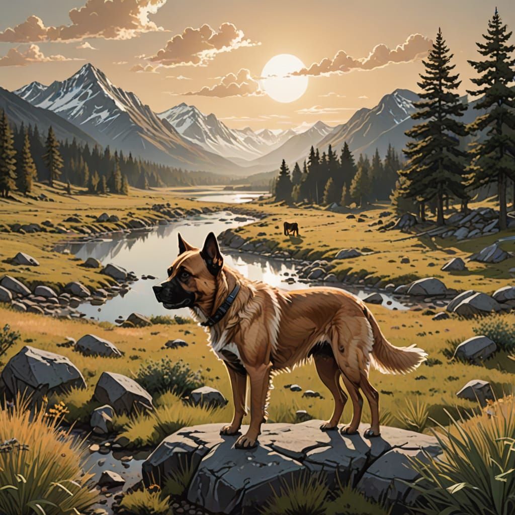 Epic Schematic Dog Landscape