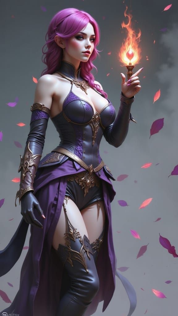 Lilith Portrait in Vibrant Digital Art Style