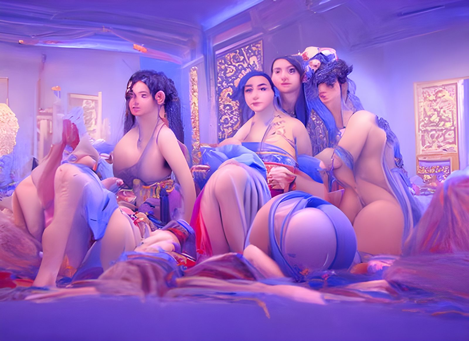 Exotic Harem Scene as Detailed Digital Painting