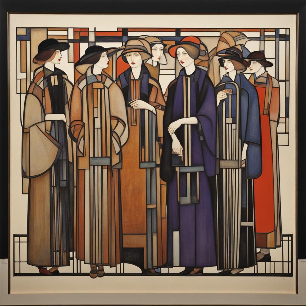 Mackintosh Style Portrait of Women