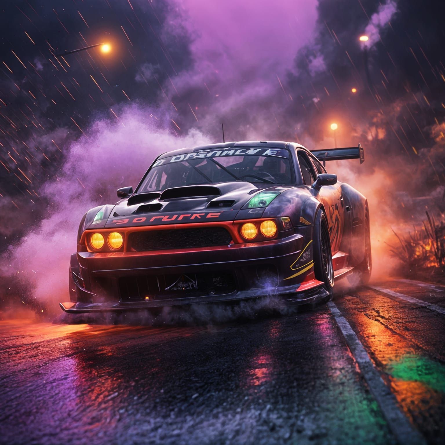 Race Car Burnout with a Detailed Matte Finish