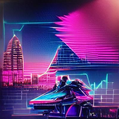 Synthwave Neon Retro Art