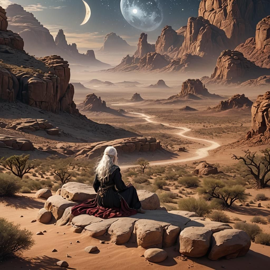 Desert Moonscape Matte Painting in Unreal Engine 5