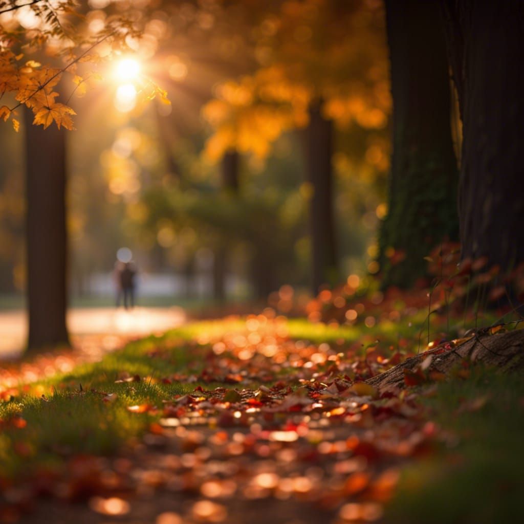 Autumn Morning Park Walk: Professional Photography