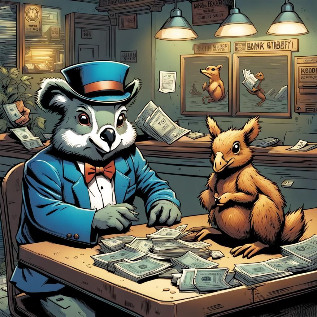 Duck, Koala, and Squirrel Plan Bank Robbery