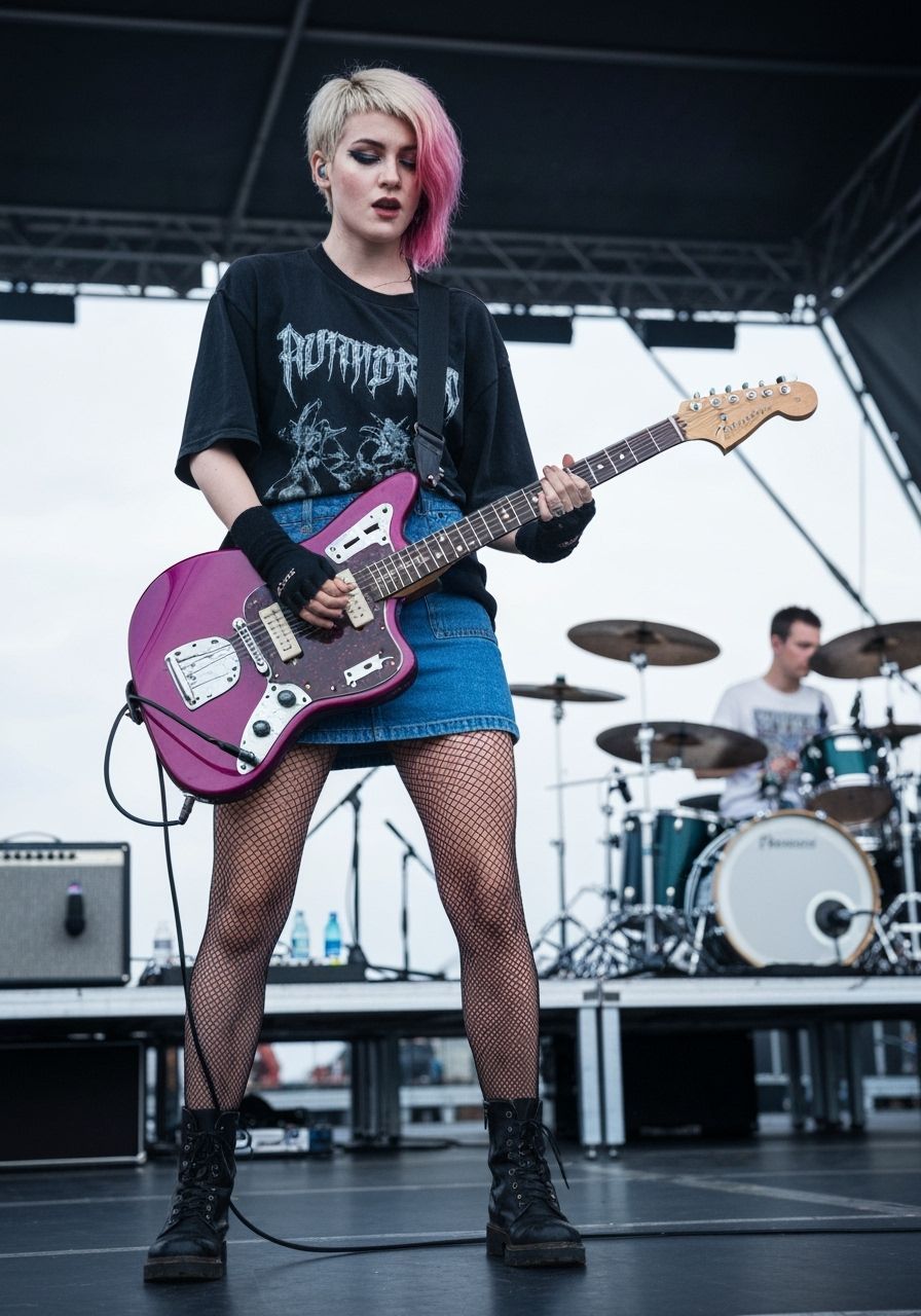 Rock Guitarist in Concert: Hyperrealistic 8K Portrait