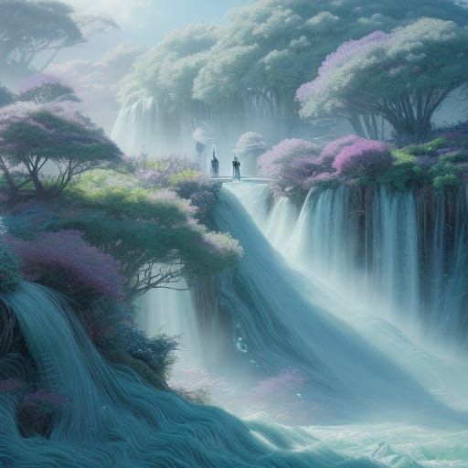 Surreal Fashion Dreamscapes in Anime-Inspired Digital Art