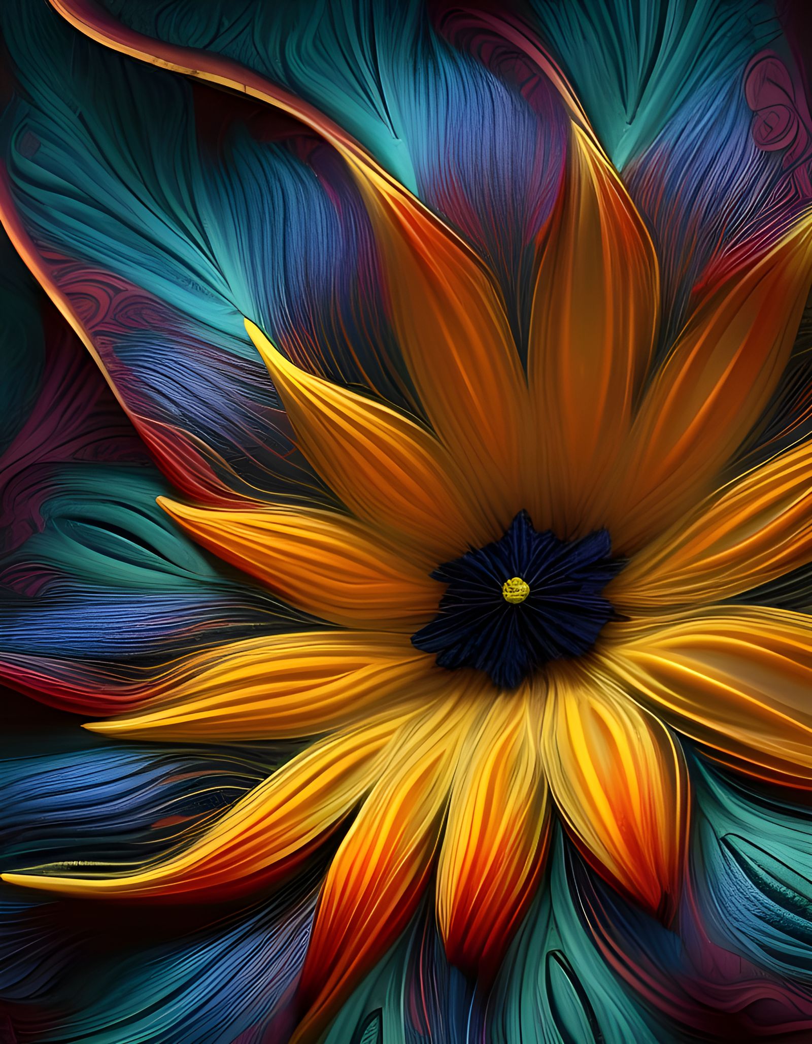 Colorful Quilled Tulip: Digital Matte Painting